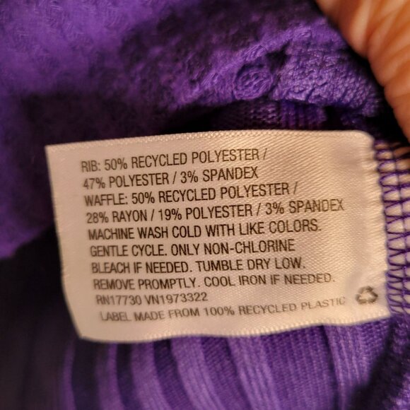 Wild Fable Women's L Purple Waffle Knit Ribbed Long Sleeve Crop Top - Picture 6 of 7